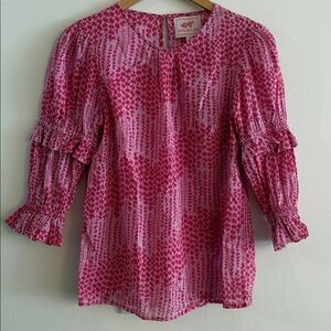 Banjanan Pink 3/4 Sleeve Blouse Size Small